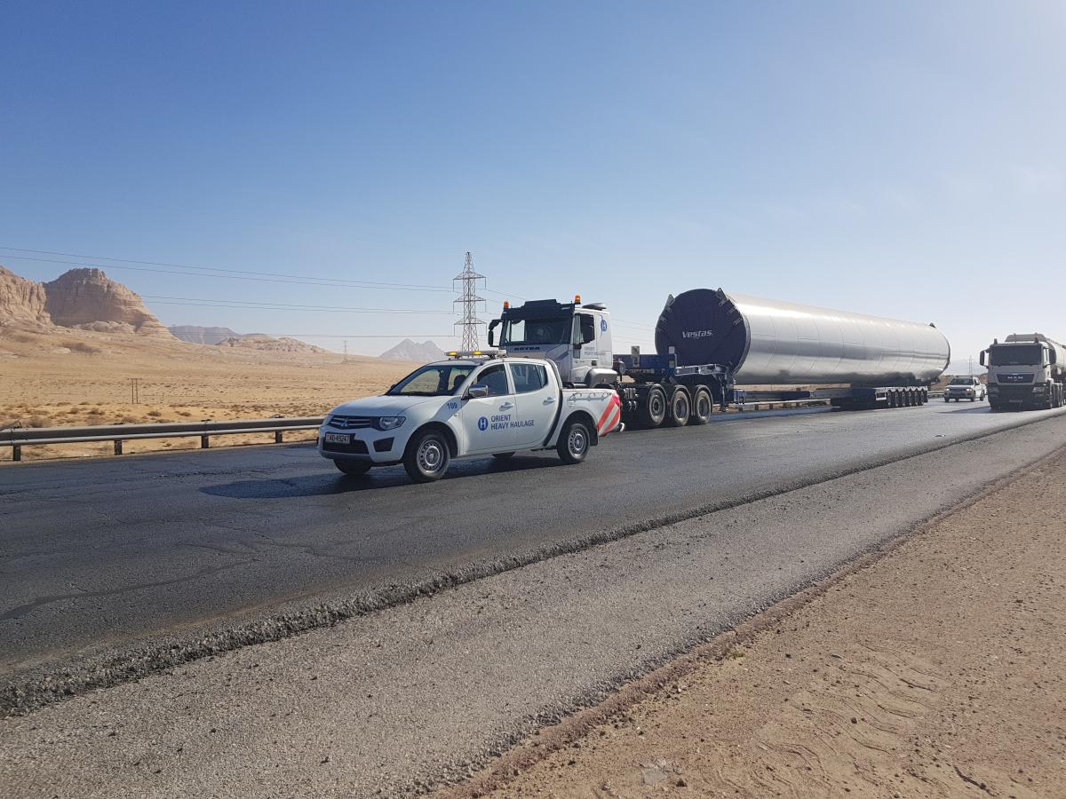 OHH - Transport of Vestas Tower Section for Fujeij WInd Farm OHH - Transport of Vestas Tower Section for Fujeij WInd Farm