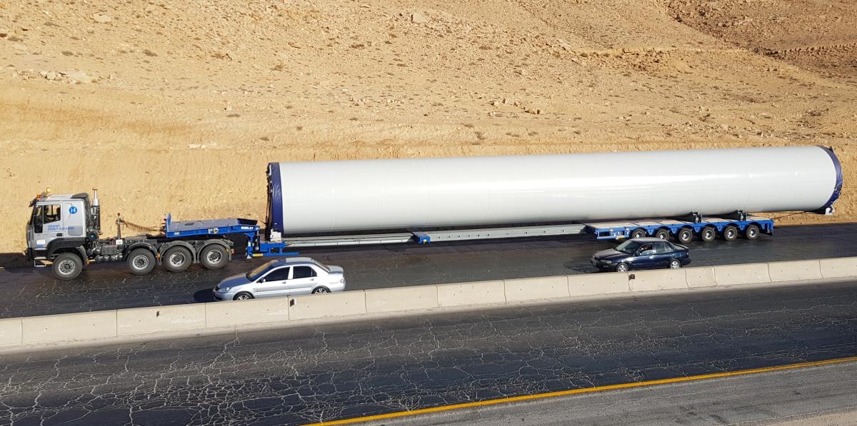 OHH - Transport of Vestas Tower Section for Fujeij WInd Farm OHH - Transport of Vestas Tower Section for Fujeij WInd Farm
