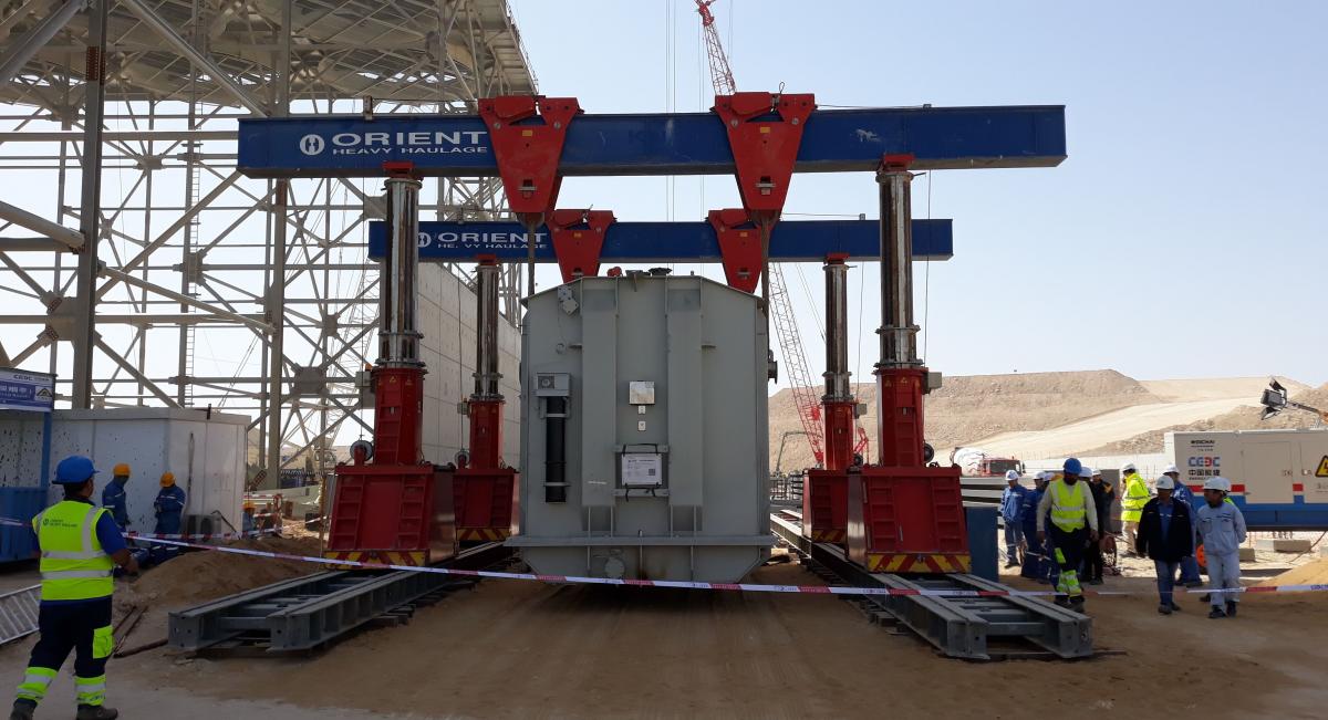 OHH - Installation of Attarat 210t Transformer Using SBL500 Gantry Crane OHH - Installation of Attarat 210t Transformer Using SBL500 Gantry Crane